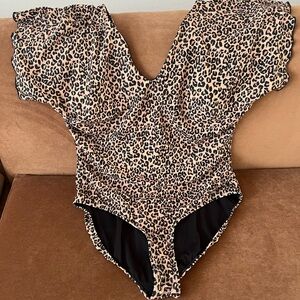 Leopard Print Swimsuit-Albion XXL. Protective liner removed but never worn.